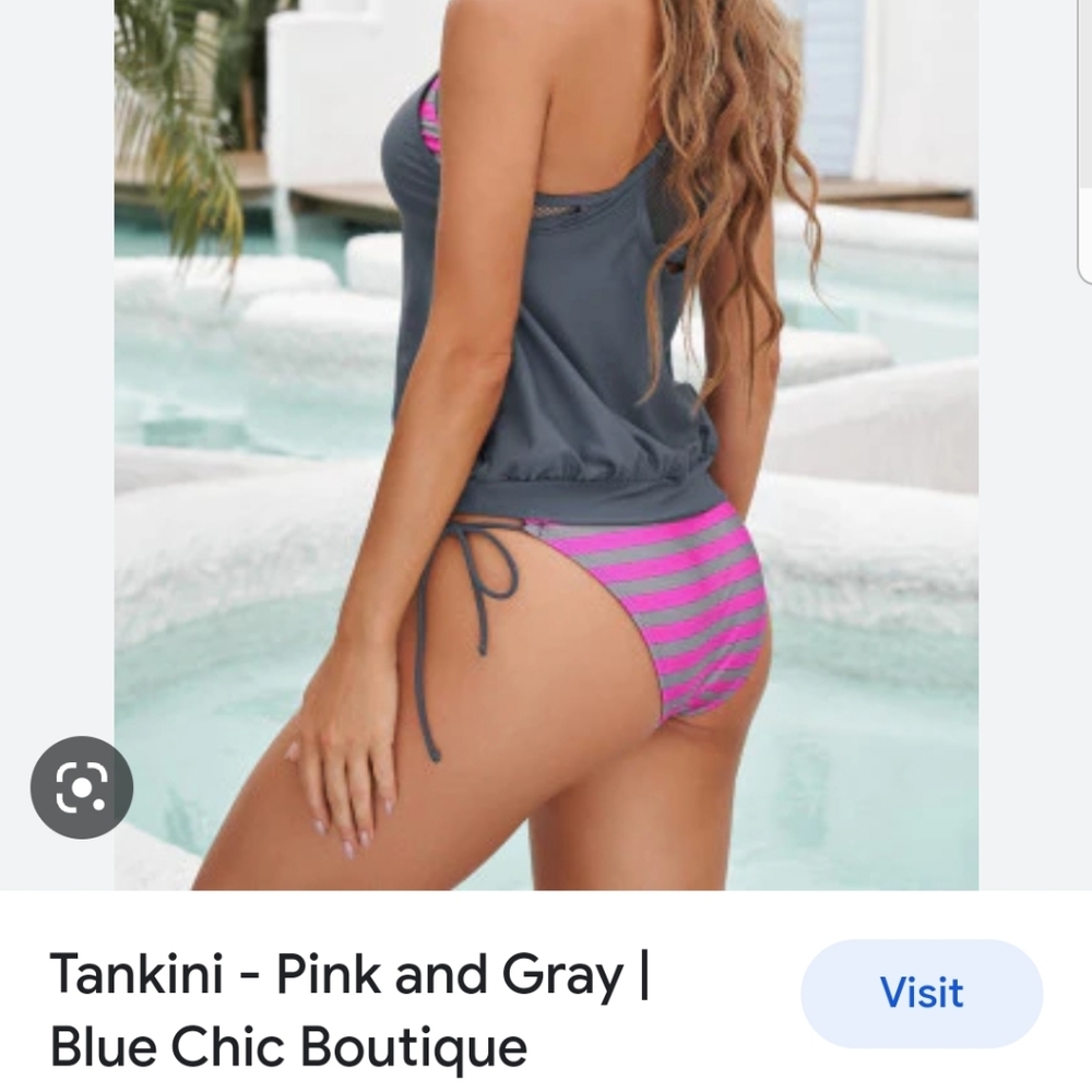 Bathing suit NWOT Still has hygiene liner and garment tag. pink and gray